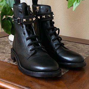 Valentino Rockstud Leather Ankle Boots